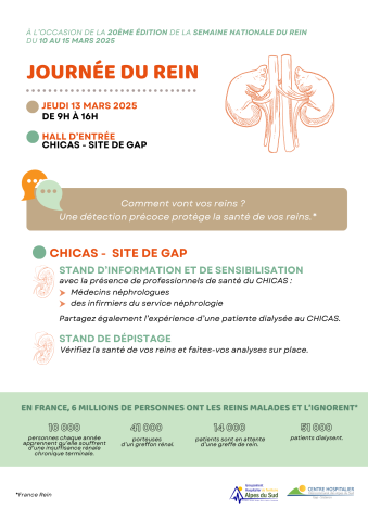Affiche journée du rein 2025 Chicas gap