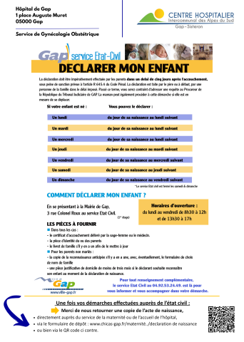 Document déclarer mon enfant 2025