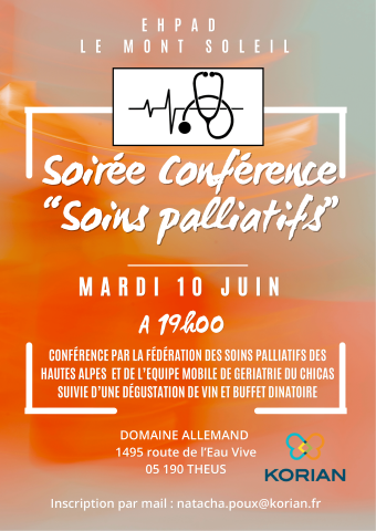 Affiche soirée conférence "soins palliatifs"