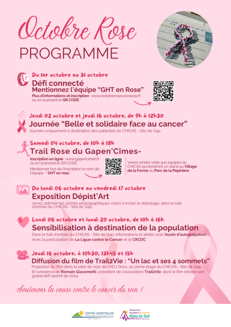 Affiche programme octobre rose